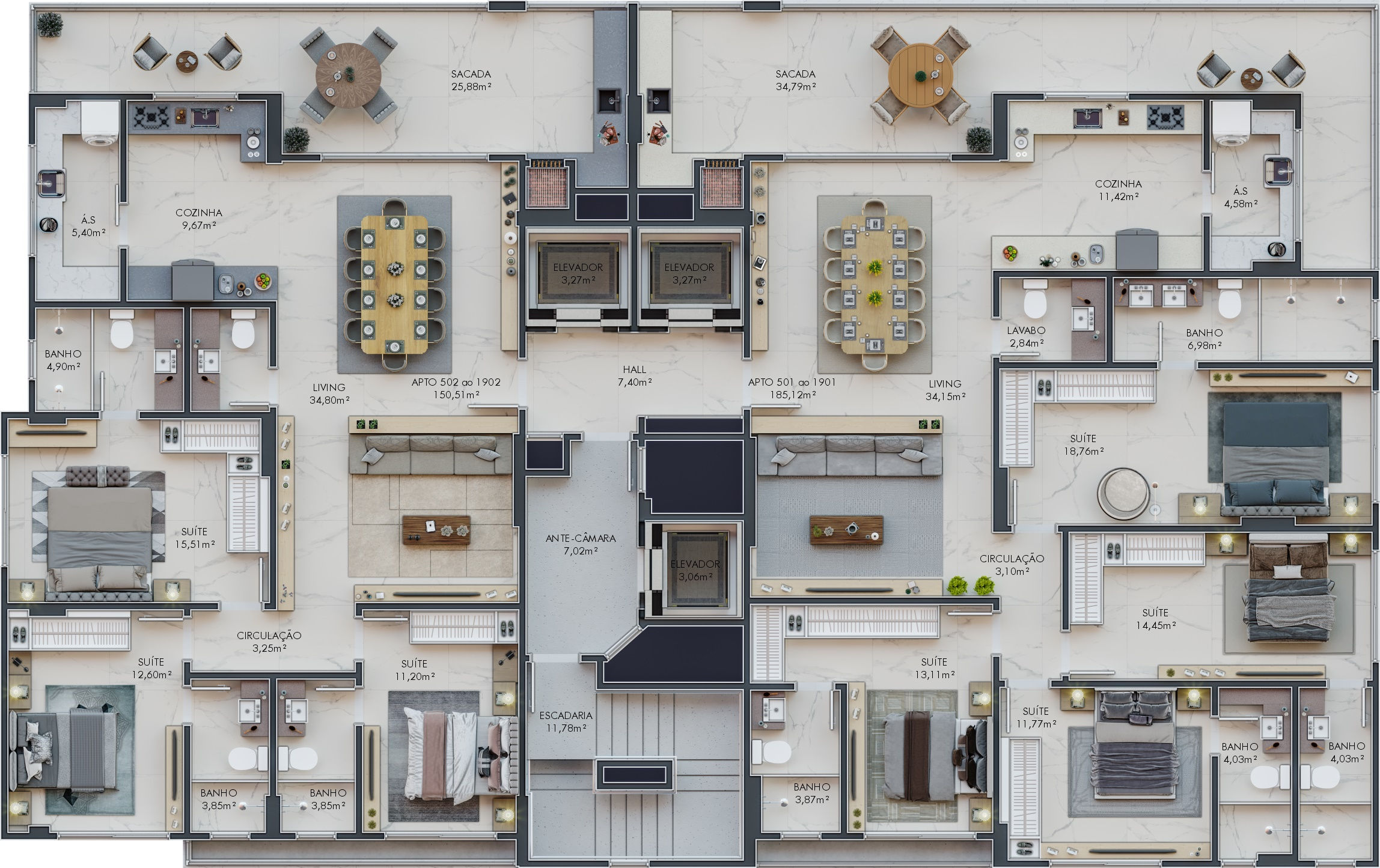 Summit Tower Residence — Planta 1
